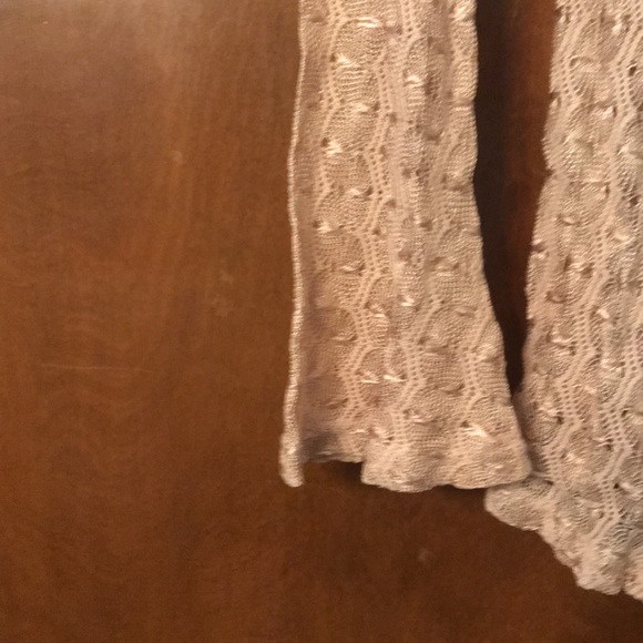 Knit champagne color size L woman’s vintage shirt with bell sleeves . - Picture 4 of 6